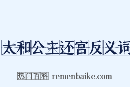 太和公主还宫反义词是什么意思的图片